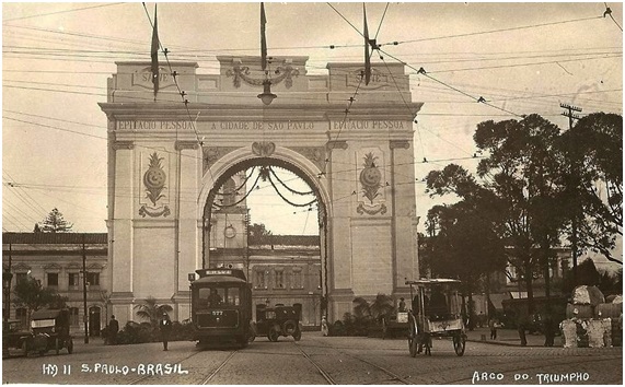 O Arco do Triunfo paulistano em agosto de 1921