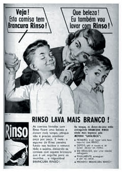 Sabão em Pó Rinso em Propaganda de 1958.