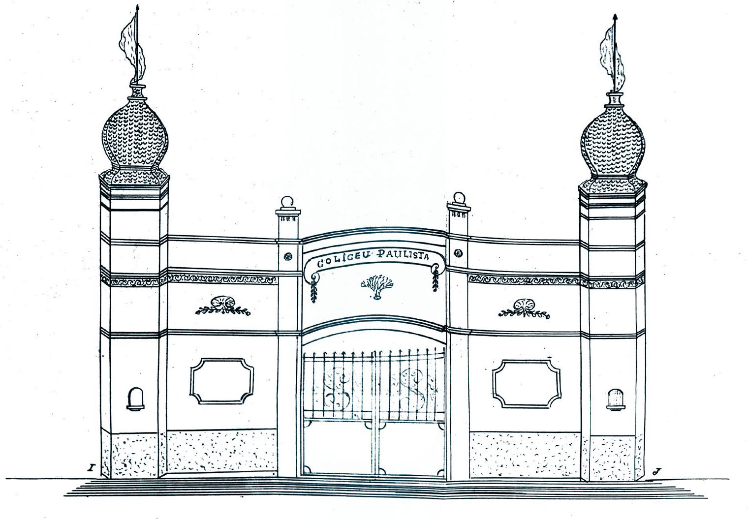 Desenho da fachada do Coliseu Paulista