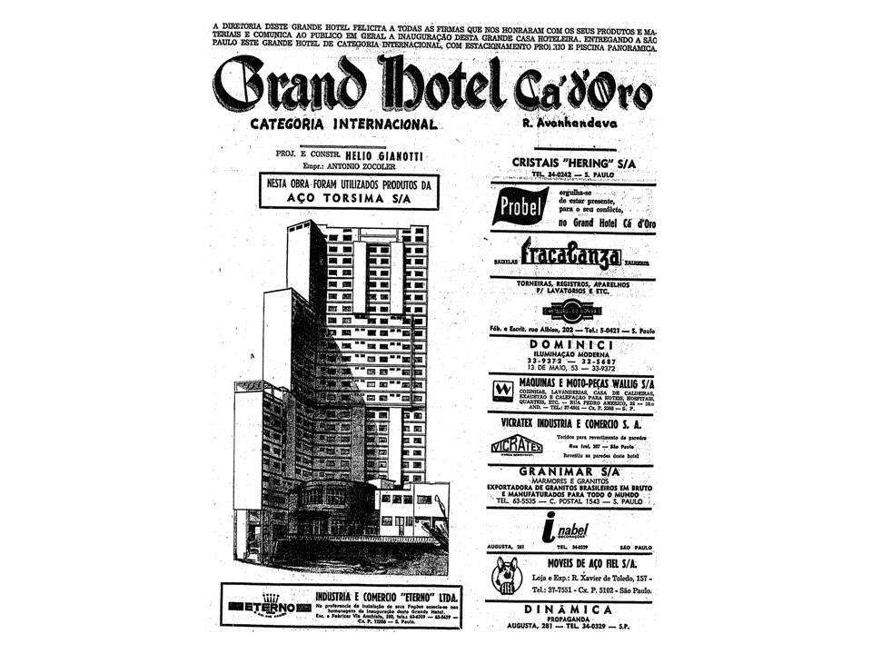 Anúncio do Hotel Ca'd'Oro em 1965